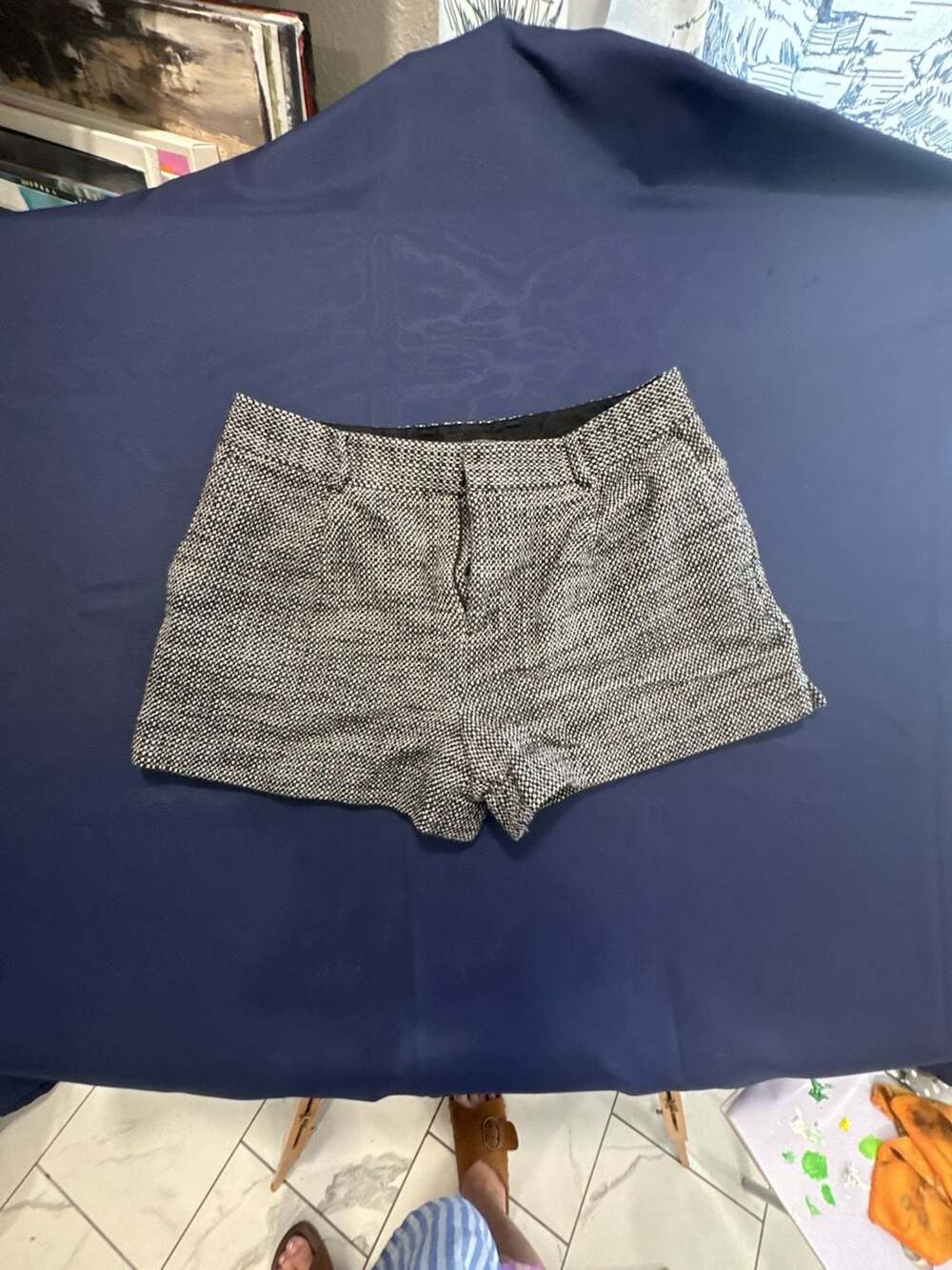 Banana Republic Black and White Tweed Tailored Shorts